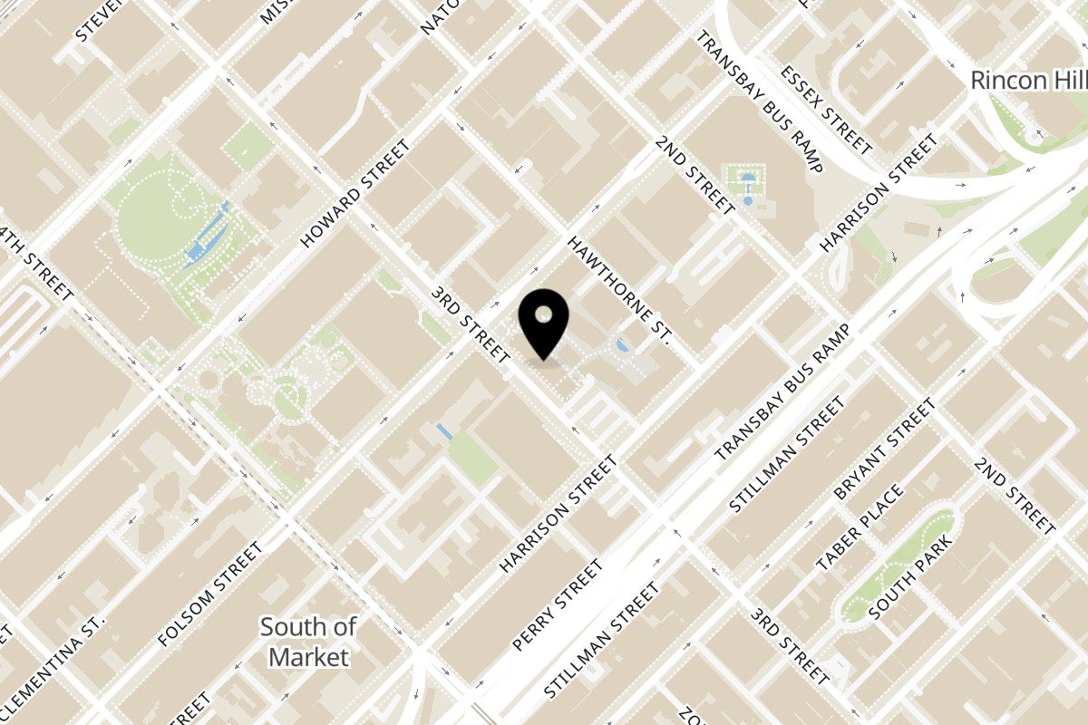 Map showing the location of 7 Elves SoMa on 333 3rd St in San Francisco