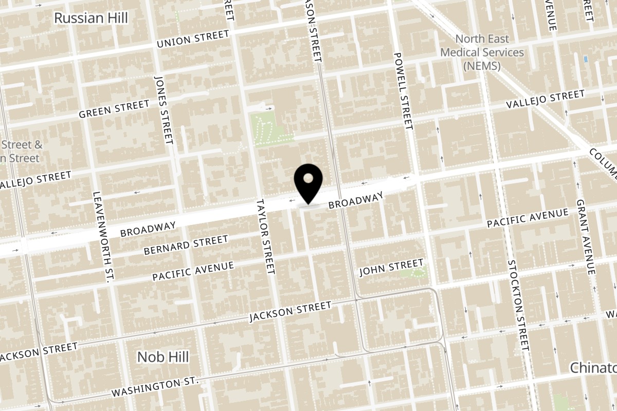 Map showing the location of 7 Elves Chinatown on 99 Himmelmann Pl in San Francisco